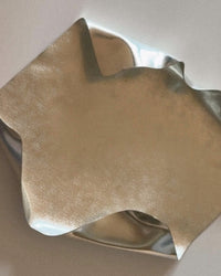 Metallic star-shaped object on a light gray background