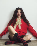 Mismatch Stripe Socks in Berry Cola