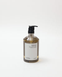 Bottle of hand soap with pump on a white background