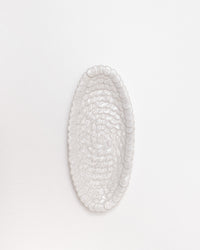 Mosaic Oval Plate in White