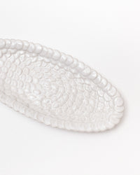 Mosaic Oval Plate in White