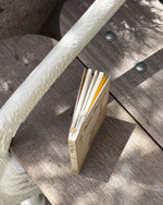 Open book on a wooden surface 