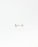 Small silver bookmark on a white background
