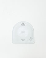 White face mask with text on a white background