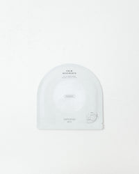 White face mask with text on a white background